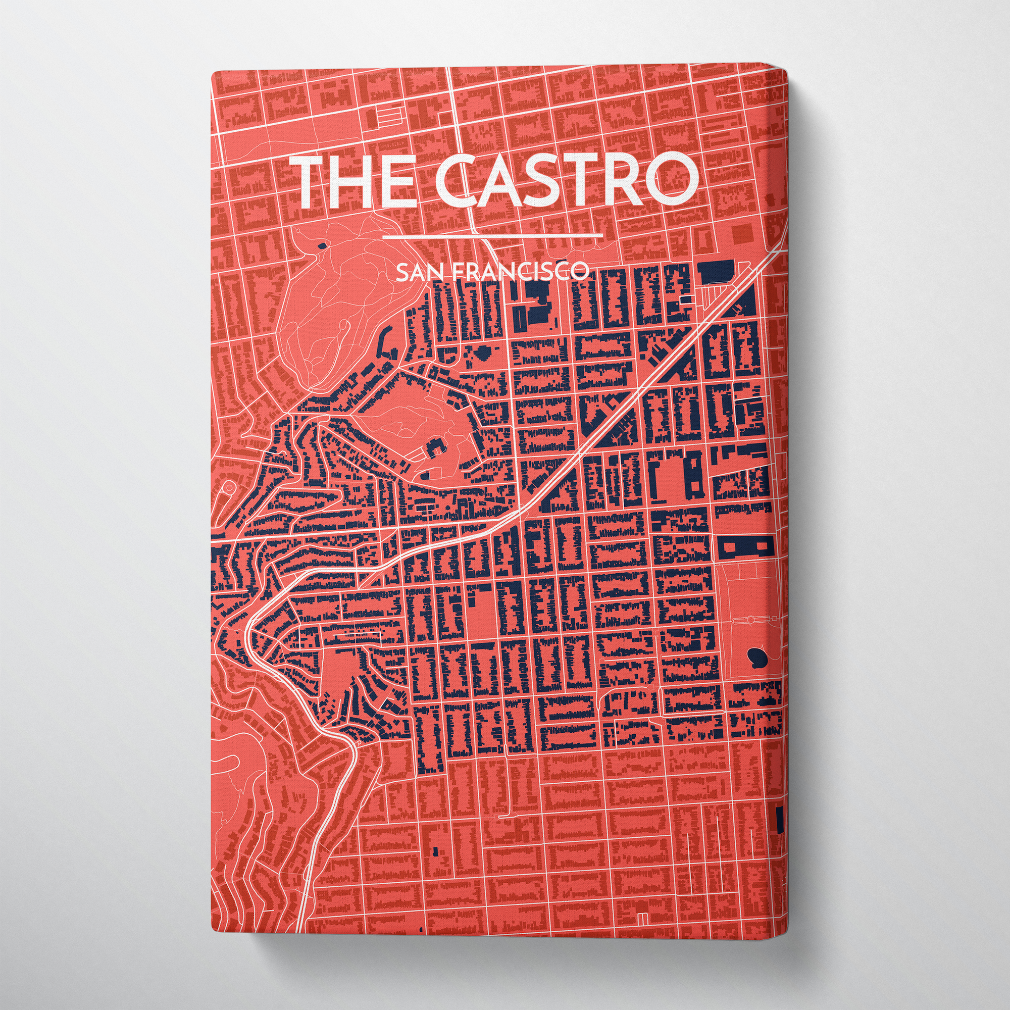 Castro San Francisco Map Canvas Wrap - Point Two Design