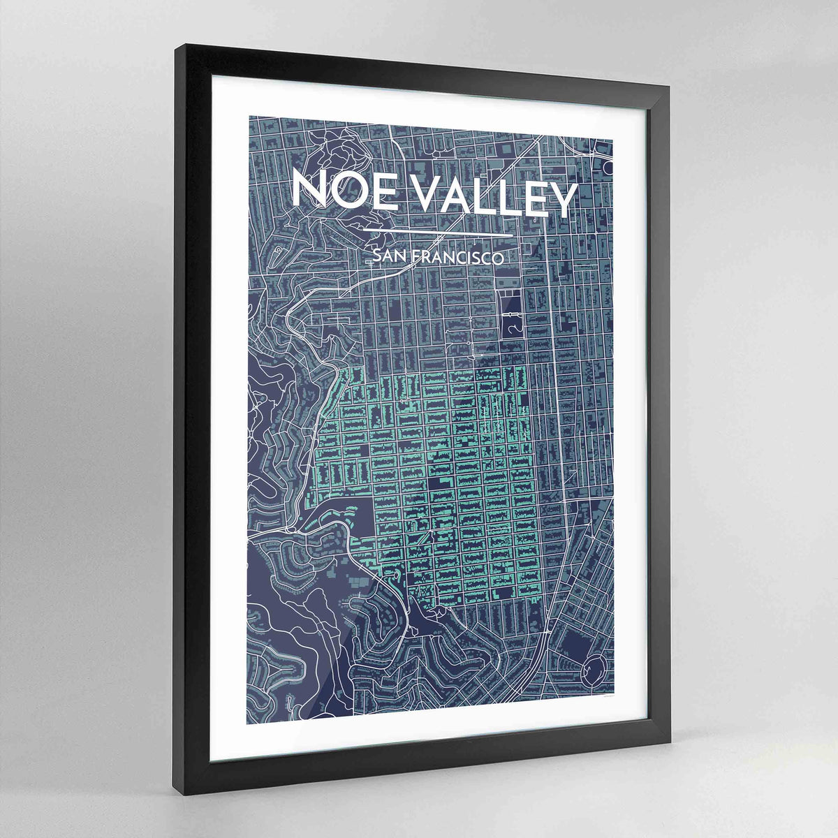 Framed Noe Valley, San Francisco Map Art Print - Point Two Design