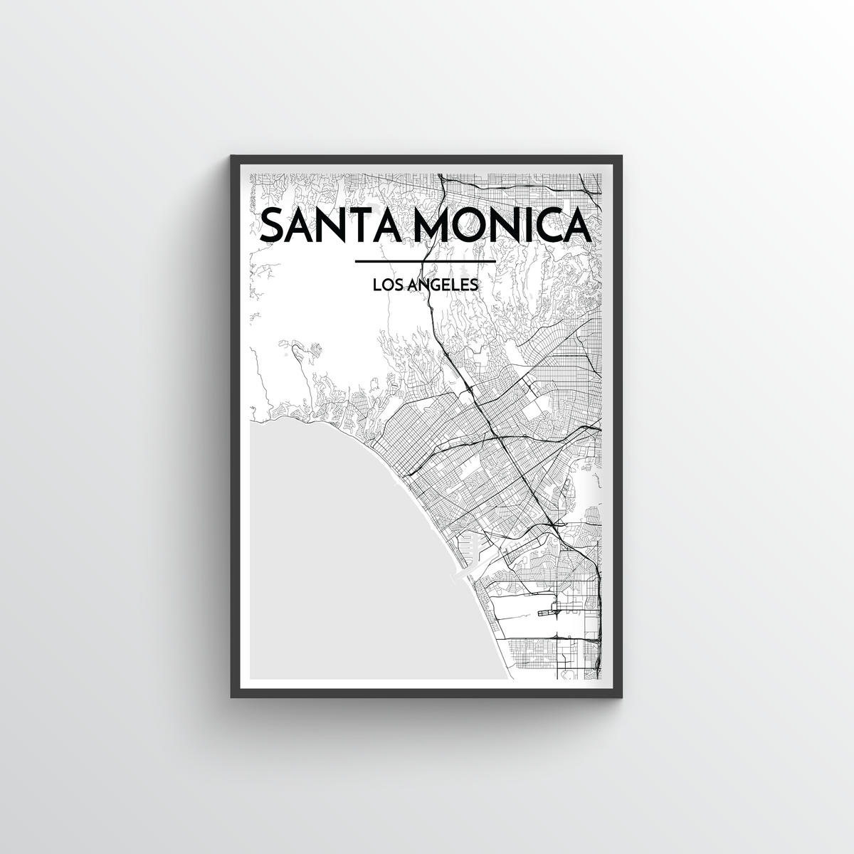 Santa Monica Map Art Print - Point Two Design