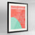 Framed Santa Monica Map Art Print 24x36" Contemporary Black frame Point Two Design Group