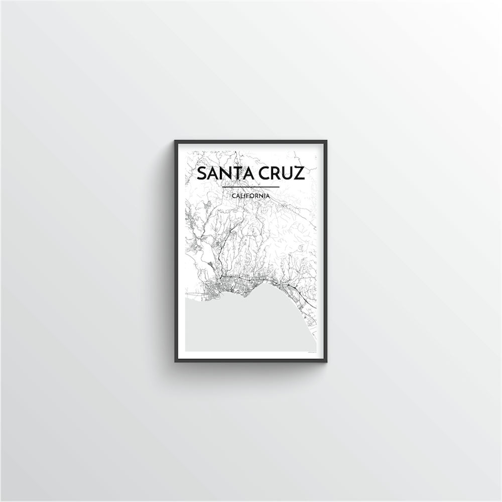 Santa Cruz Map Art Print - Point Two Design