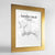 Framed Santa Cruz Map Art Print 24x36" Gold frame Point Two Design Group