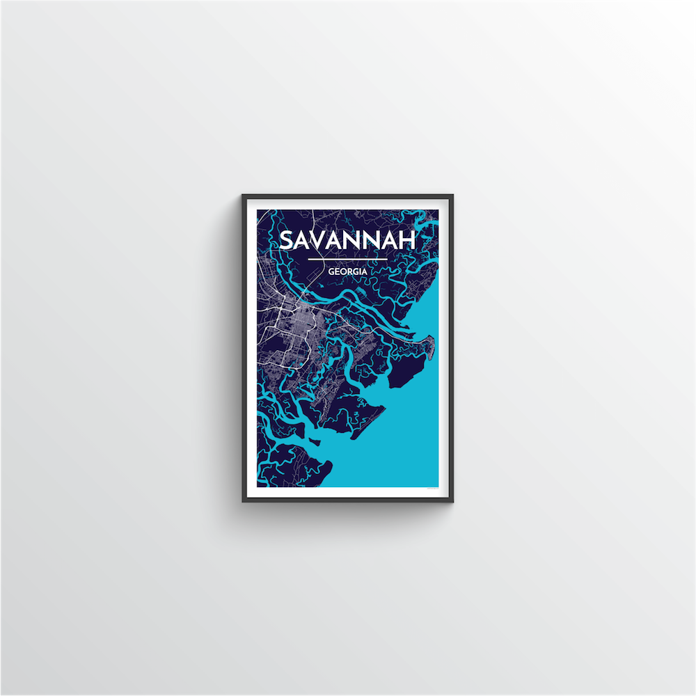 Savannah Map Art Print - Point Two Design