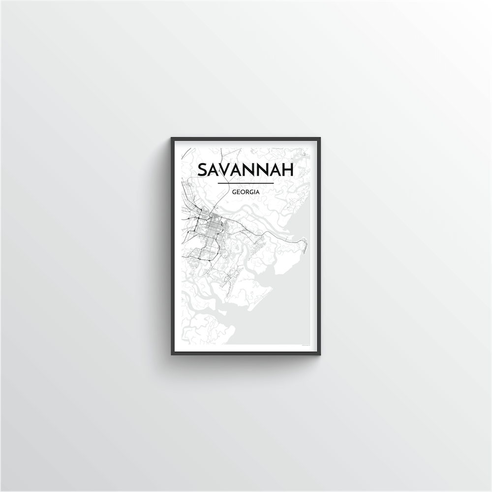 Savannah Map Art Print - Point Two Design