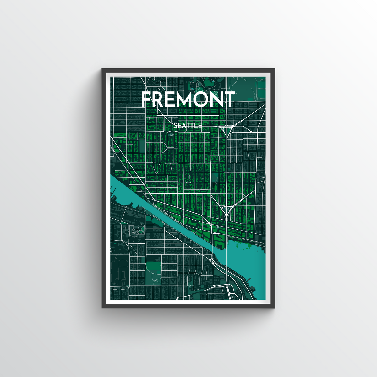 Fremont Seattle Map Art Print