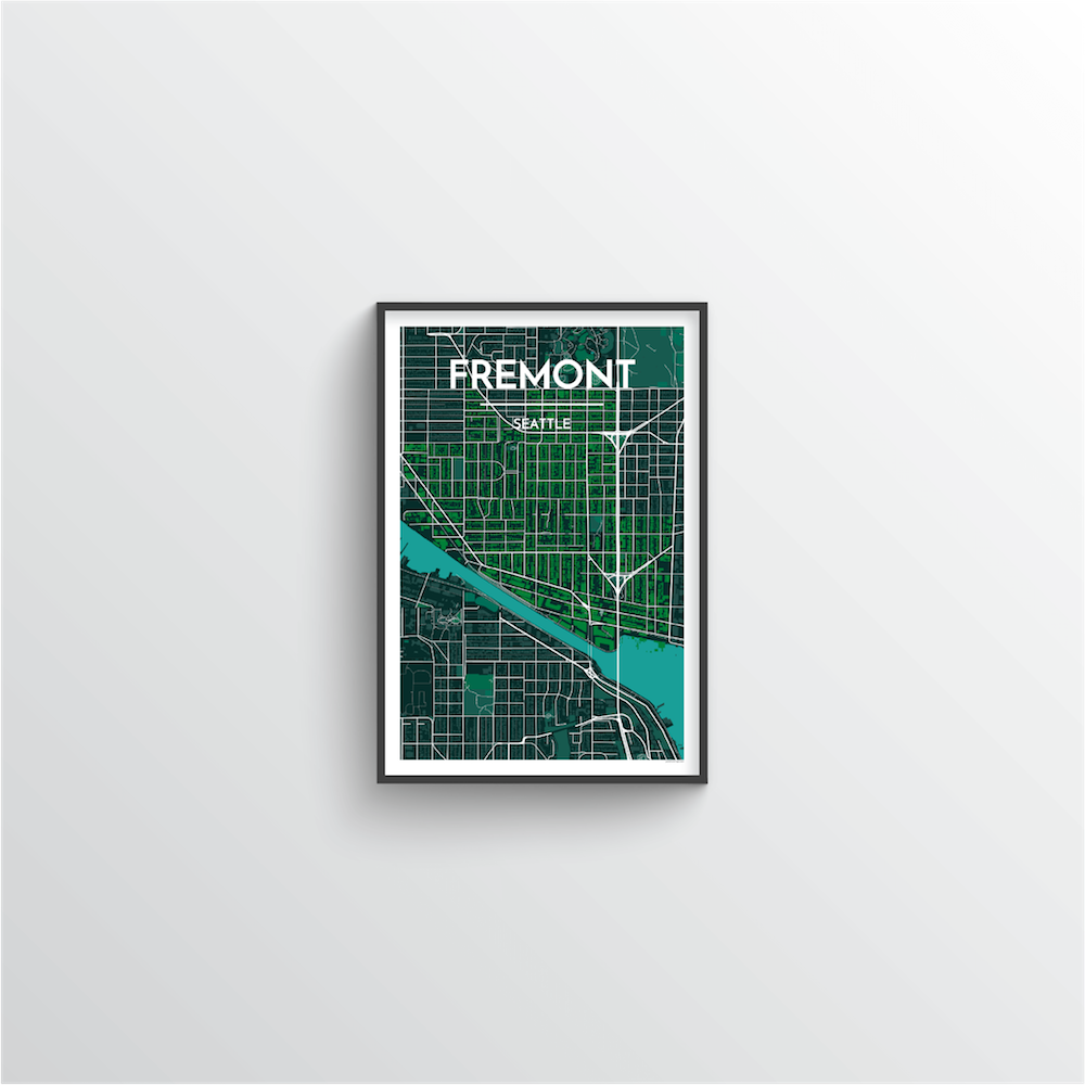 Fremont Seattle Map Art Print - Point Two Design