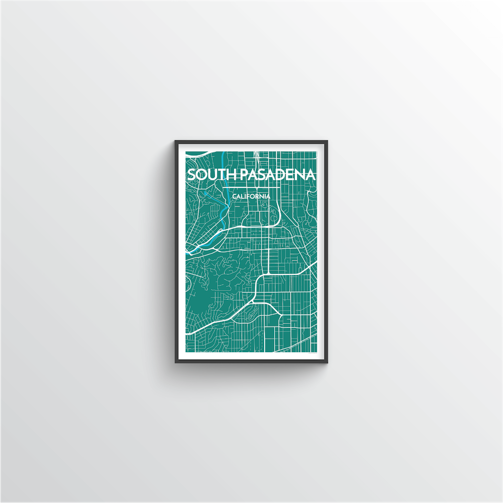 South Pasadena Map Art Print - Point Two Design