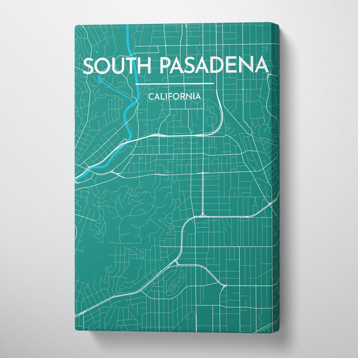 South Pasadena City Map Canvas Wrap - Point Two Design
