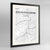 Framed South Pasadena Map Art Print 24x36" Contemporary Black frame Point Two Design Group