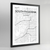 South Pasadena Map Art Print - Framed