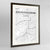 Framed South Pasadena Map Art Print 24x36" Contemporary Walnut frame Point Two Design Group