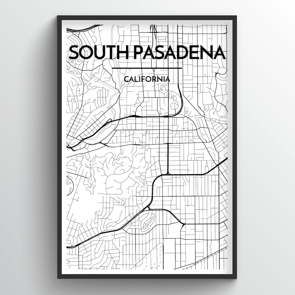 South Pasadena Map Art Print - Point Two Design