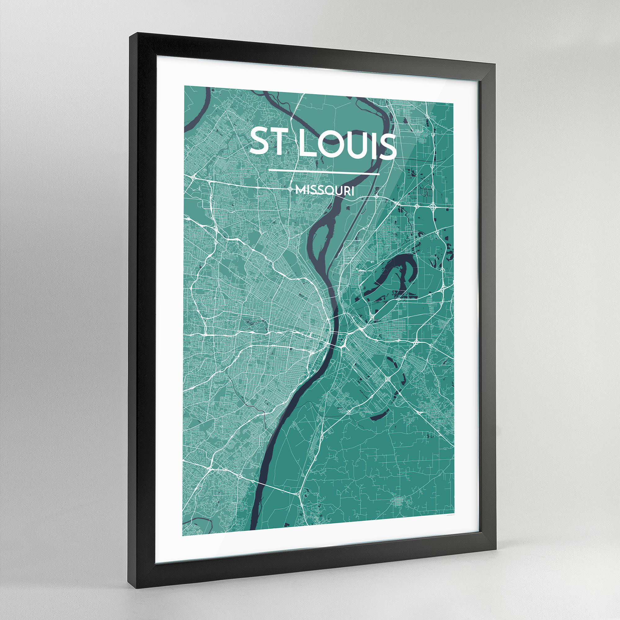Framed St Louis City Map Art Print - Point Two Design