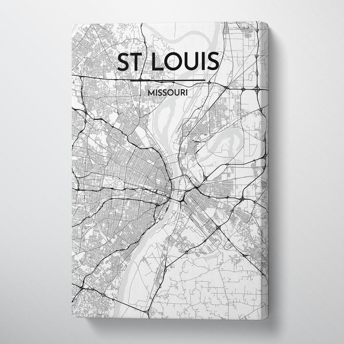 St Louis Map Art - Canvas Wrap
