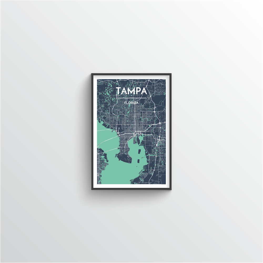 Tampa Map Art Print - Point Two Design