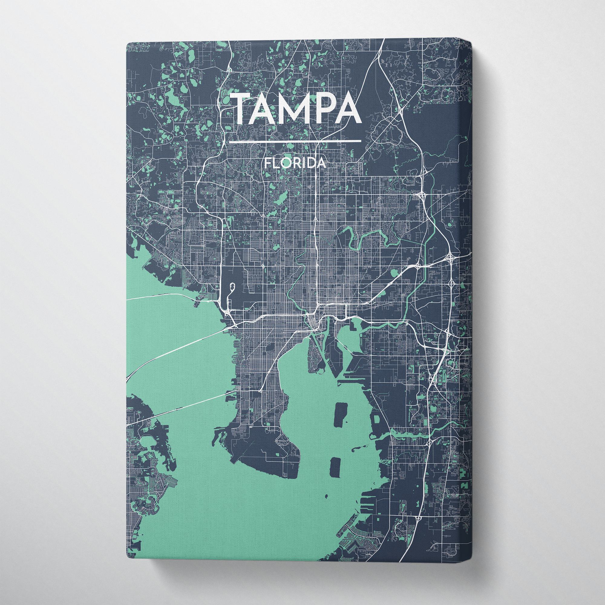Tampa City Map Canvas Wrap - Point Two Design
