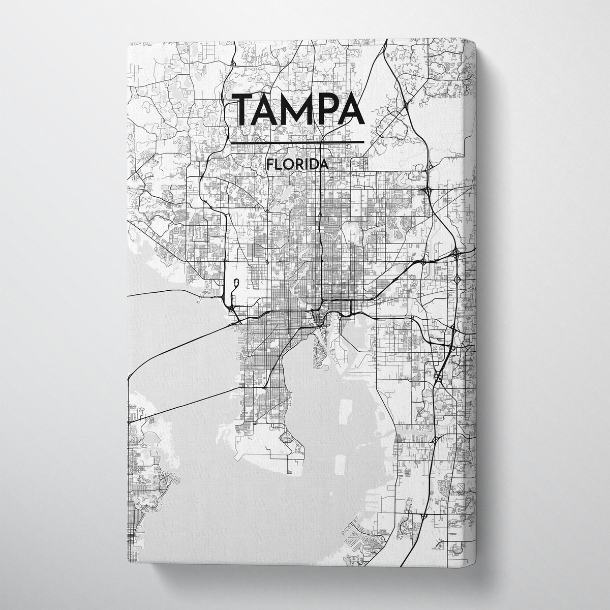Tampa Map Art - Canvas Wrap