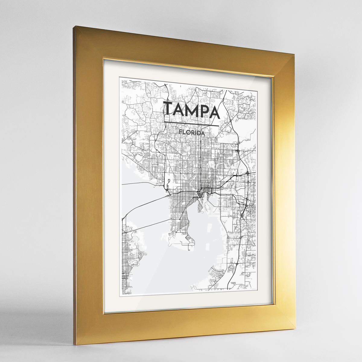 Tampa Map Art Print - Framed