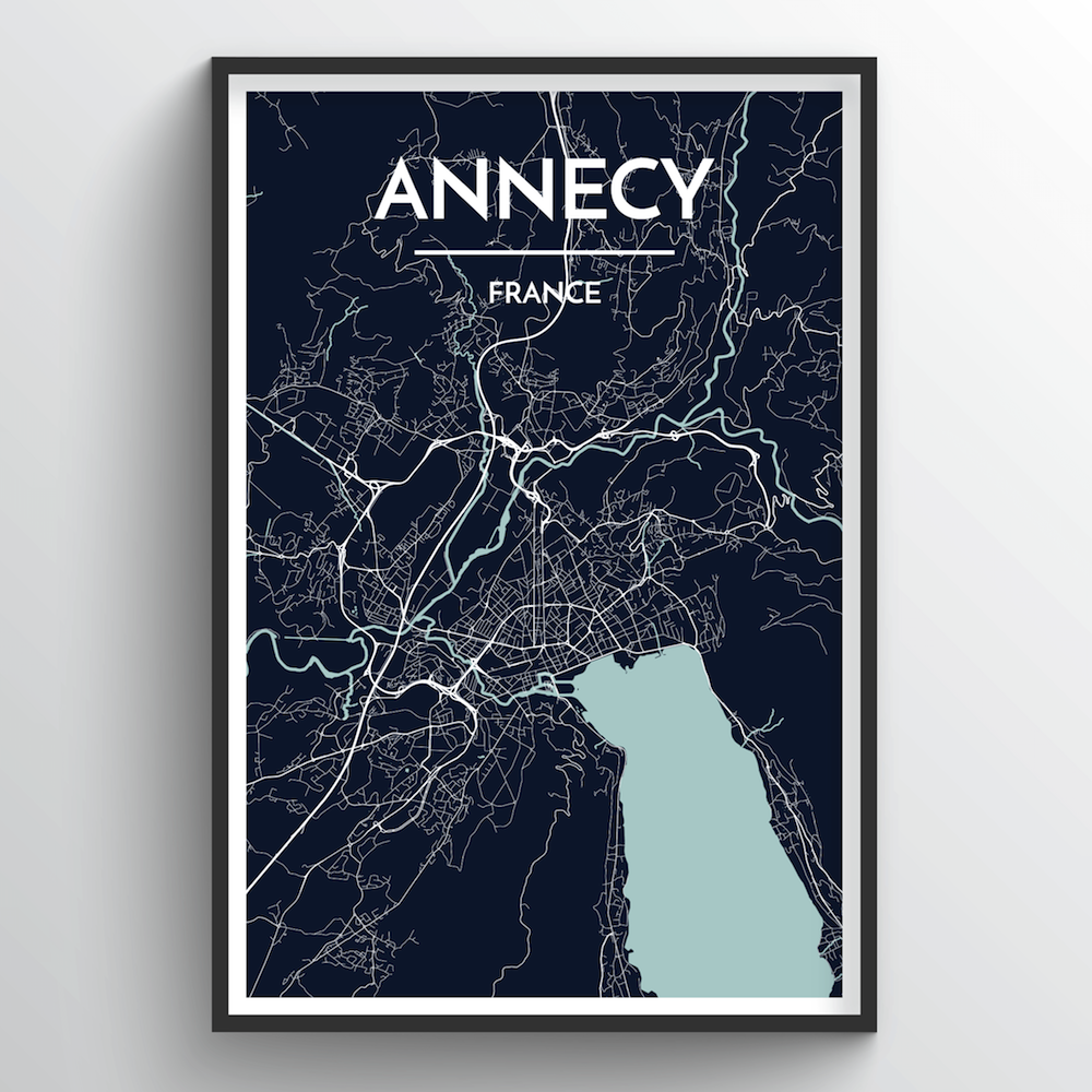 Annecy Map Art Print - Point Two Design