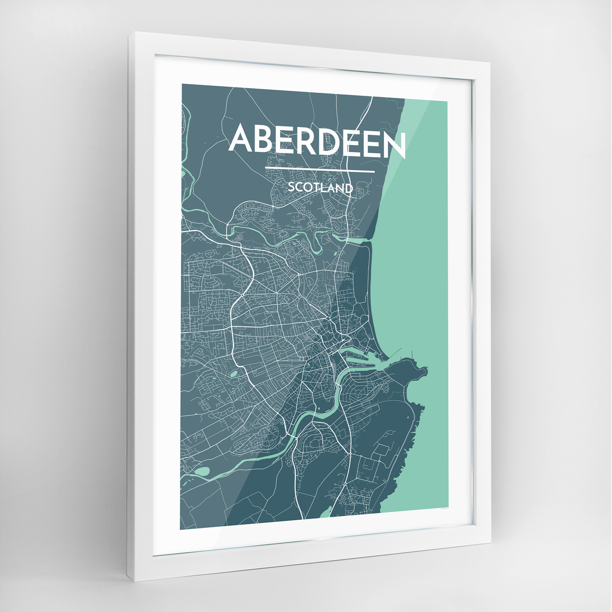Aberdeen Map Art Print - Framed