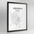 Framed Aberdeen Map Art Print 24x36" Contemporary Black frame Point Two Design Group