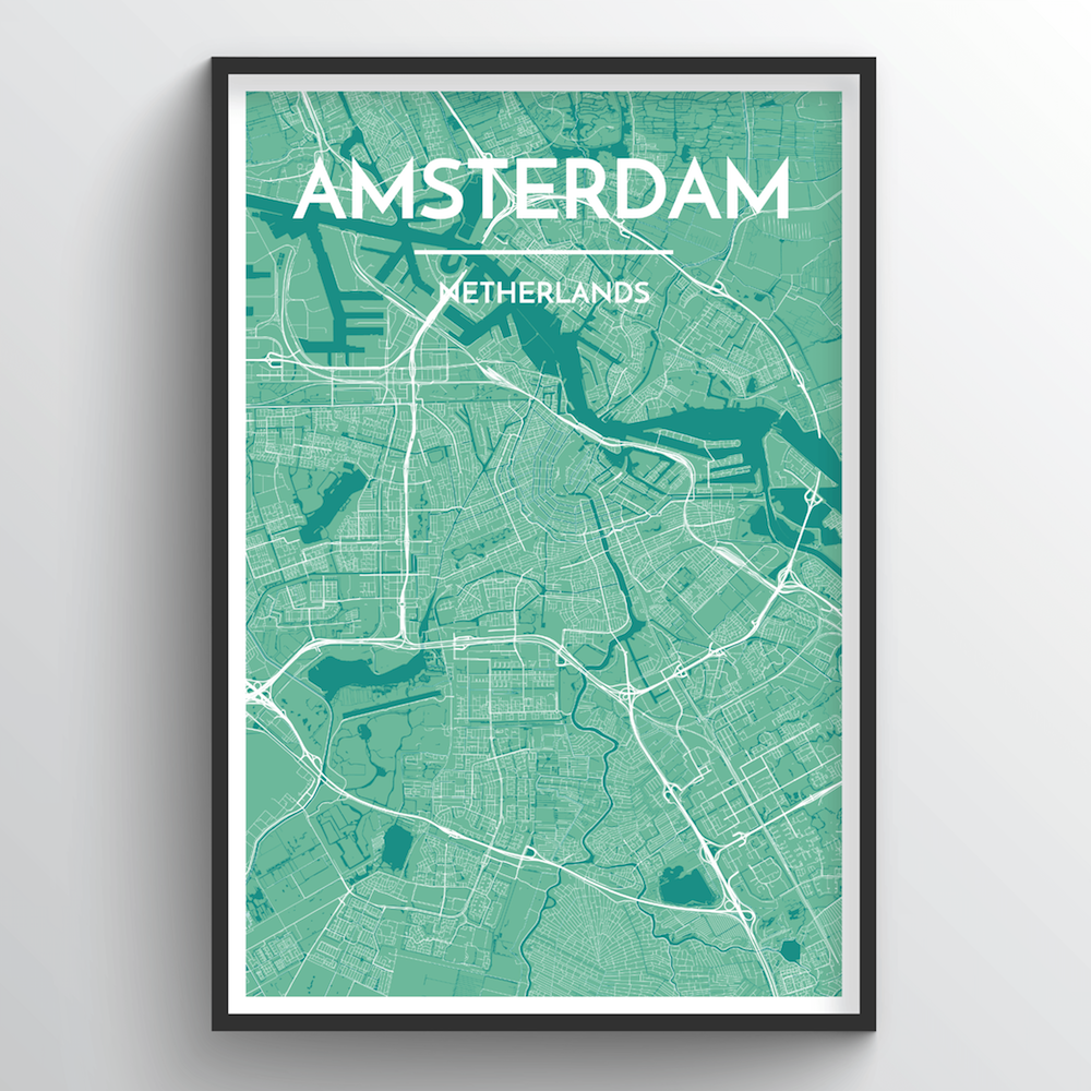 Amsterdam Map Art Print - Point Two Design