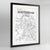 Framed Amsterdam Map Art Print 24x36" Contemporary Black frame Point Two Design Group