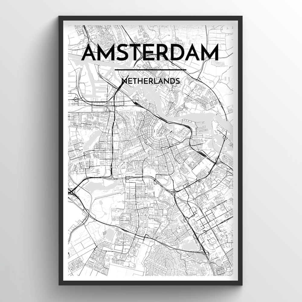 Amsterdam City Map Art Print - Point Two Design