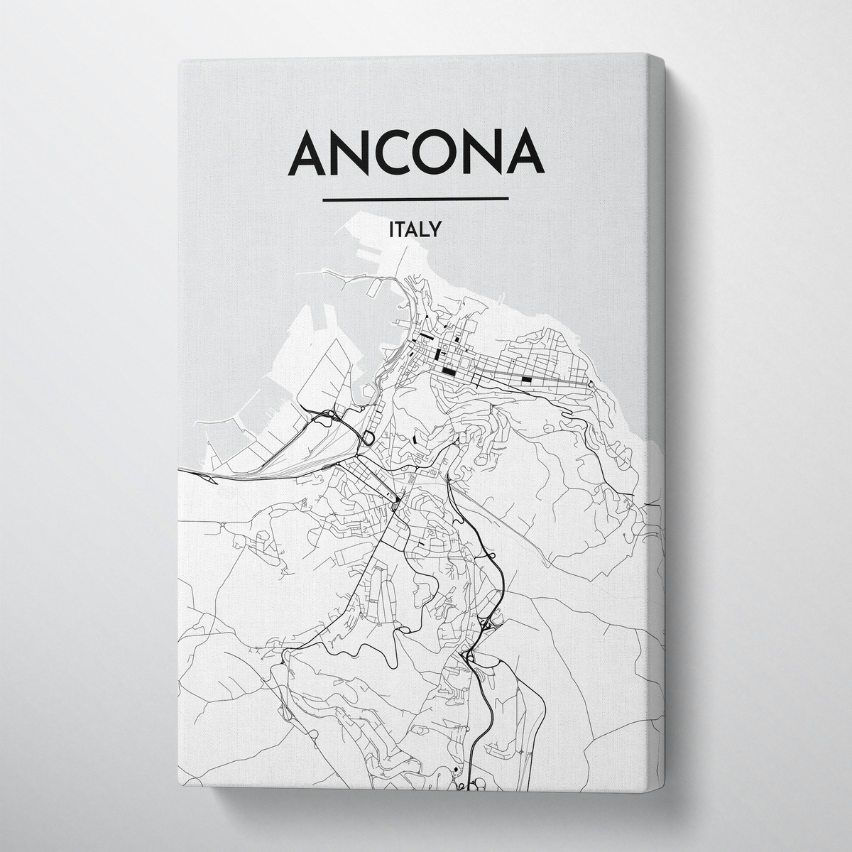 Ancona Map Art Print Map Canvas Wrap - Point Two Design