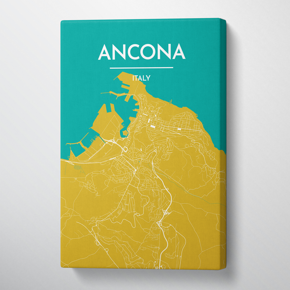 Ancona Map Art Print Map Canvas Wrap - Point Two Design