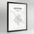 Framed Ashford Map Art Print 24x36" Contemporary Black frame Point Two Design Group
