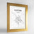 Framed Ashford Map Art Print 24x36" Gold frame Point Two Design Group