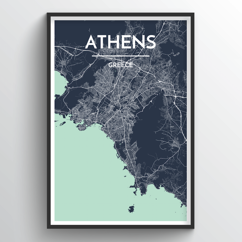 Athens Map Art Print - Point Two Design