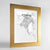 Framed Athens Map Art Print 24x36" Gold frame Point Two Design Group
