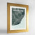 Framed Barcelona Map Art Print 24x36" Gold frame Point Two Design Group