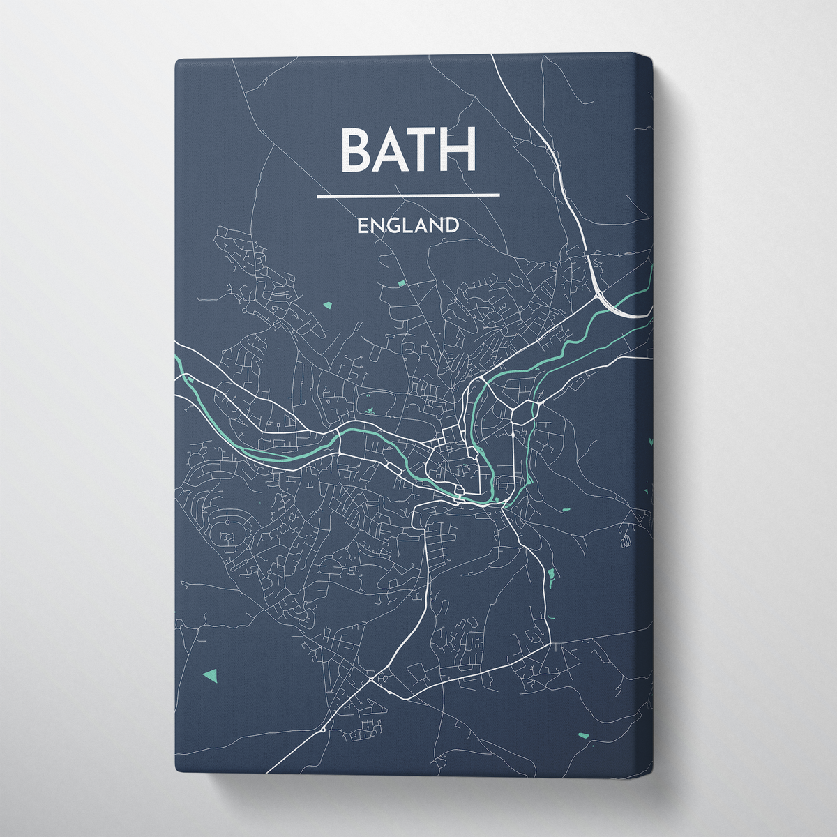 Bath Map Art Print Map Canvas Wrap - Point Two Design