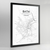 Bath Map Art Print - Framed
