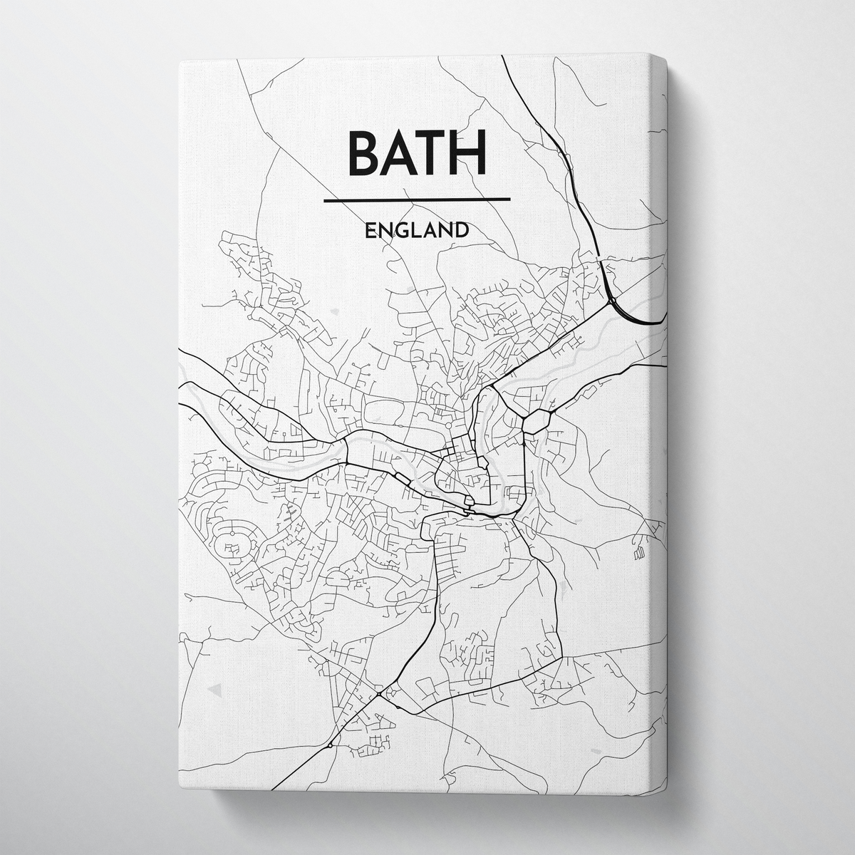 Bath Map Art Print Map Canvas Wrap - Point Two Design
