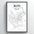 Bath Map Art Print - Point Two Design