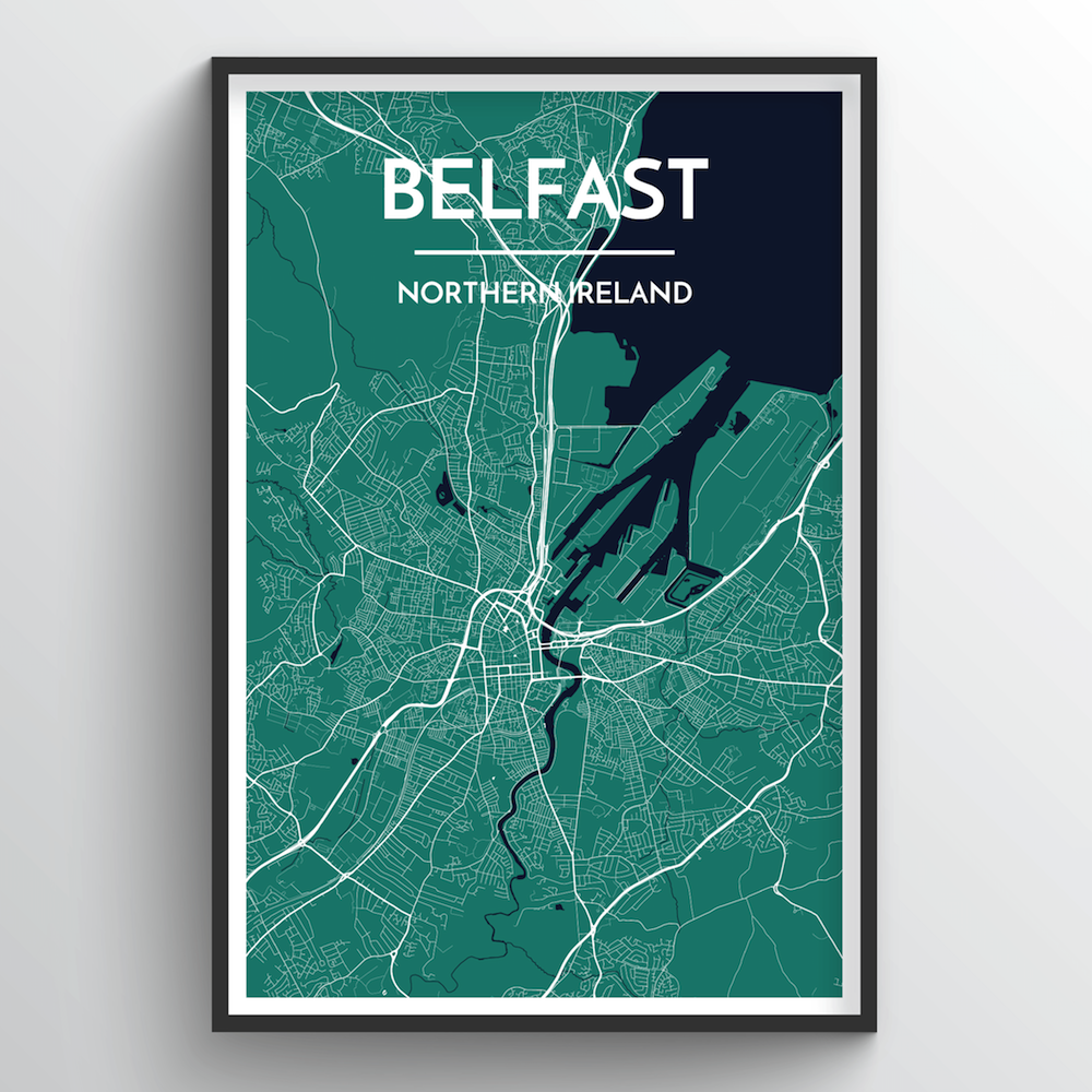 Belfast Map Art Print - Point Two Design