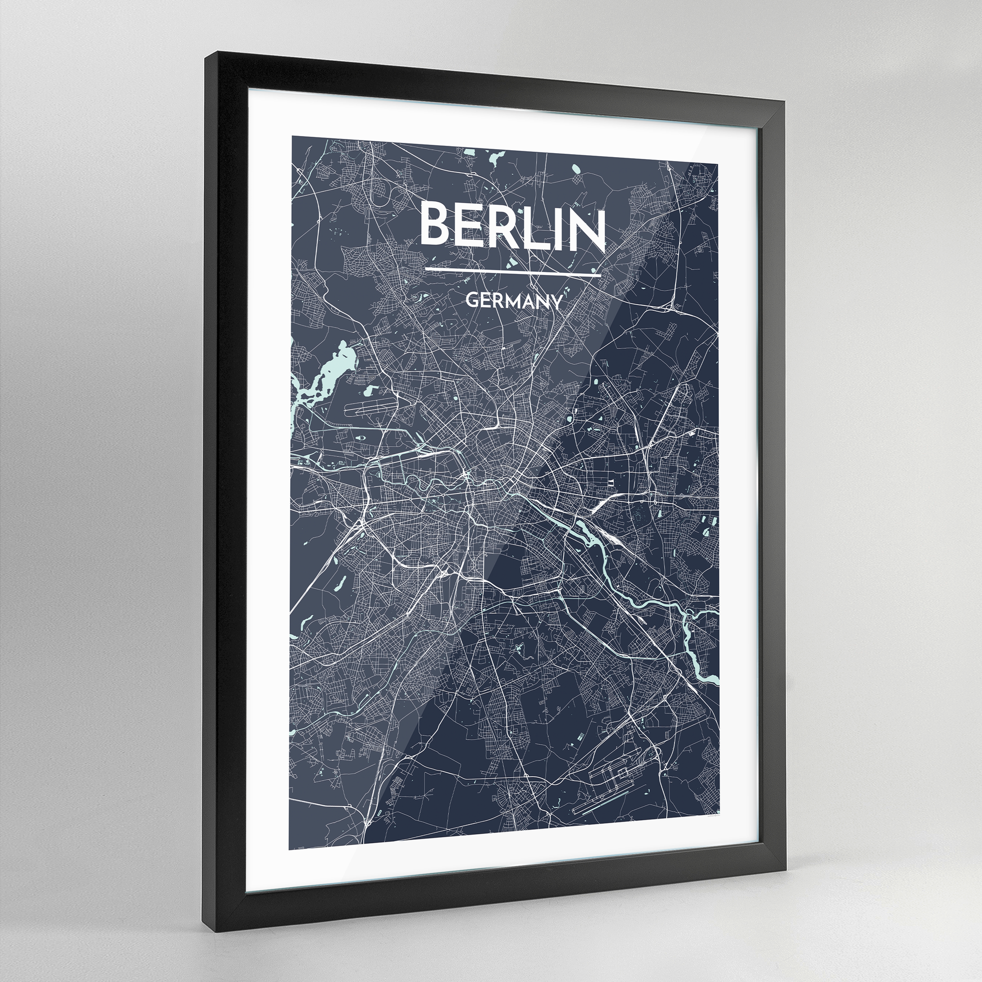 Framed Berlin Map Art Print - Point Two Design