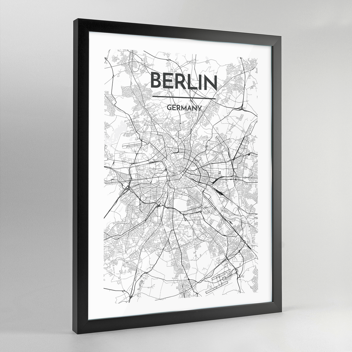 Berlin Map Art Print - Framed