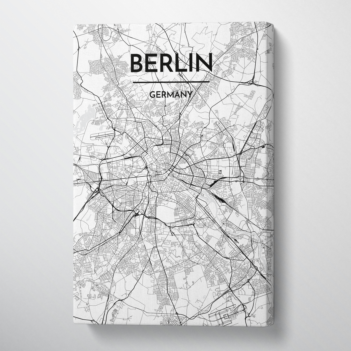Berlin Map Art Print Map Canvas Wrap - Point Two Design