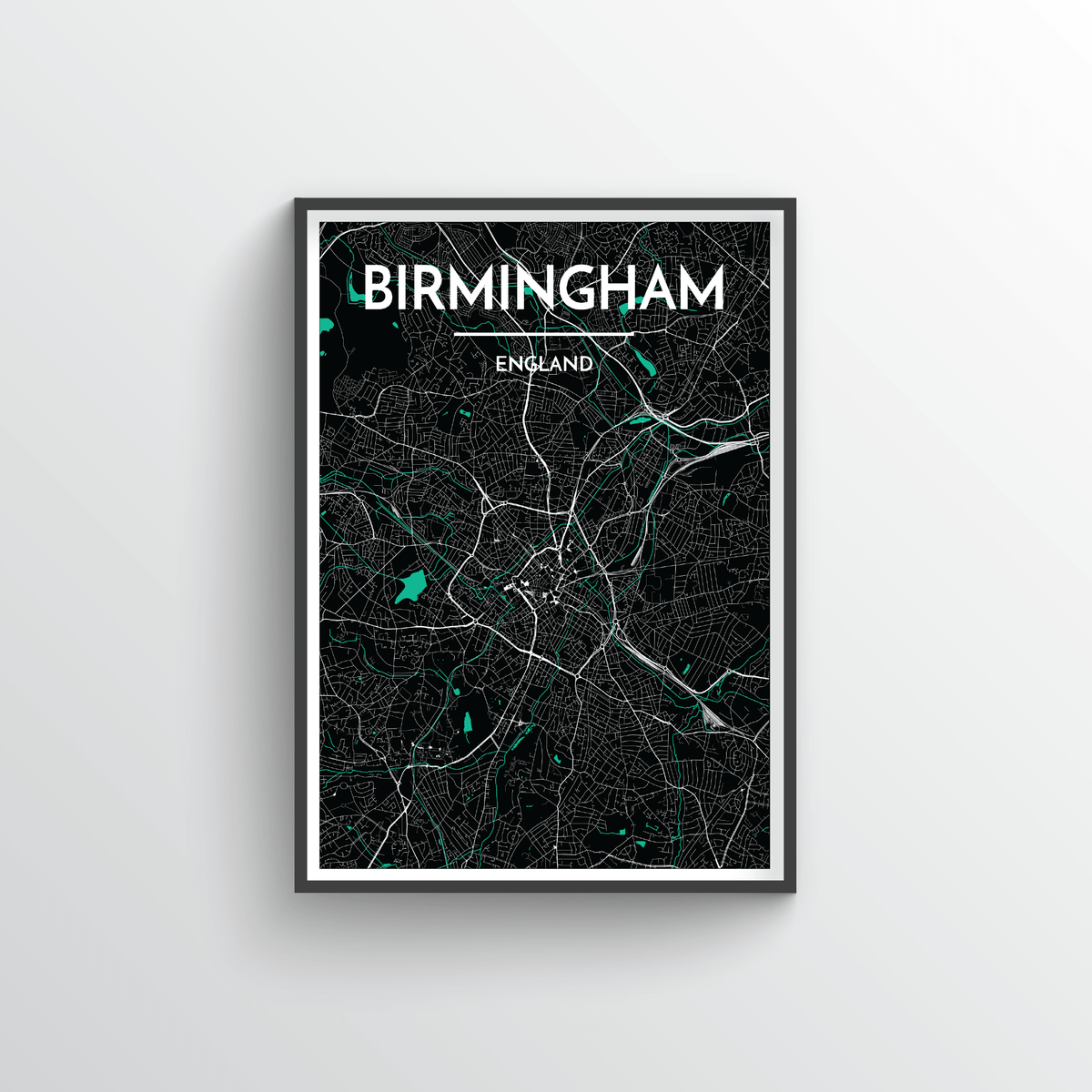 Birminghan Map Art Print - Point Two Design