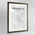 Framed Birminghan Map Art Print 24x36" Contemporary Walnut frame Point Two Design Group