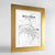 Framed Bologna City Map 24x36" Gold frame Point Two Design Group