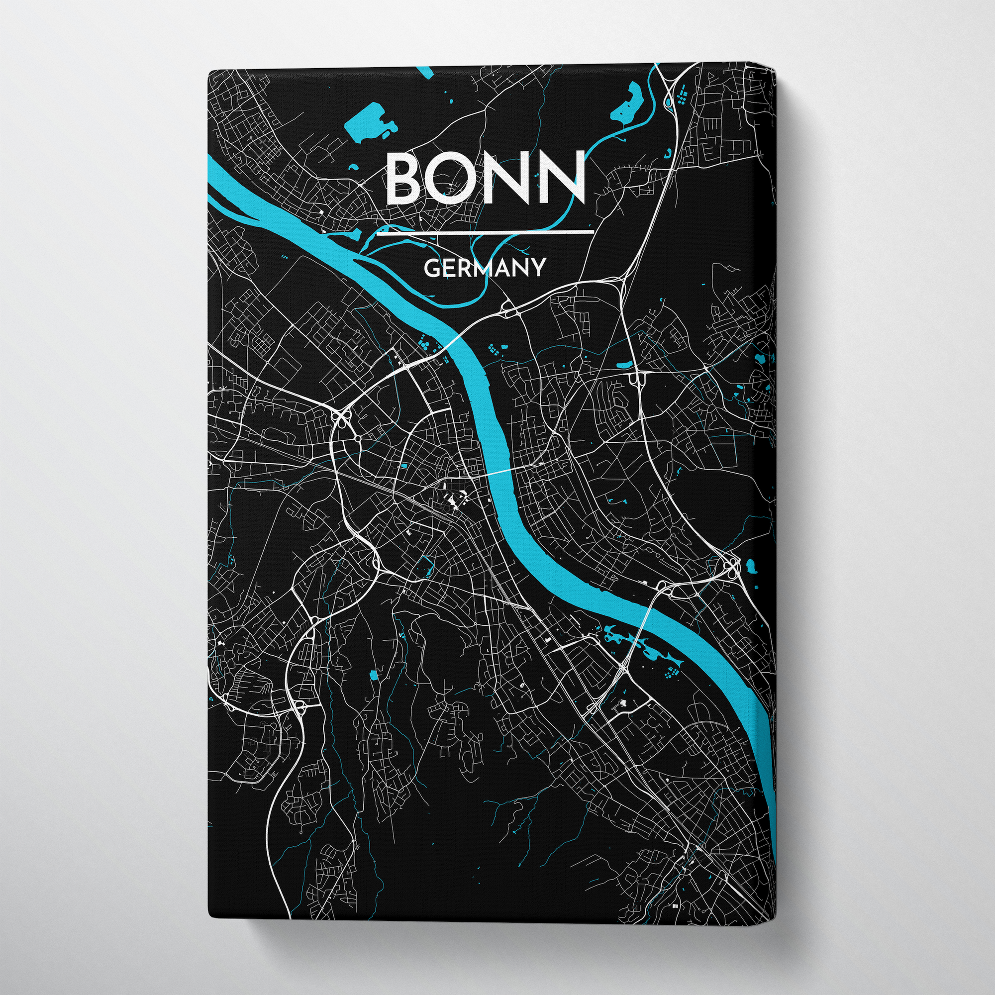 Bonn Map Art Print Map Canvas Wrap - Point Two Design