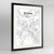 Framed Bonn Map Art Print 24x36" Contemporary Black frame Point Two Design Group