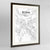 Framed Bonn Map Art Print 24x36" Contemporary Walnut frame Point Two Design Group