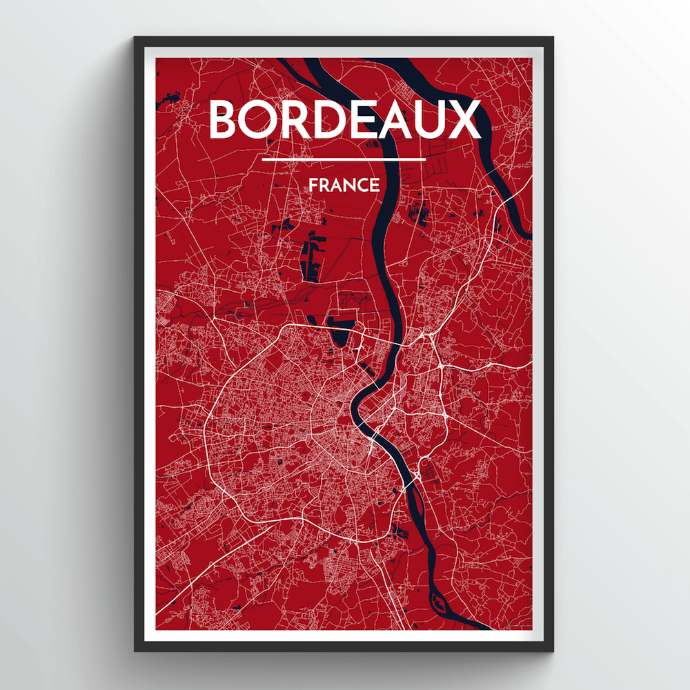 Bordeaux Map Art Print - Point Two Design